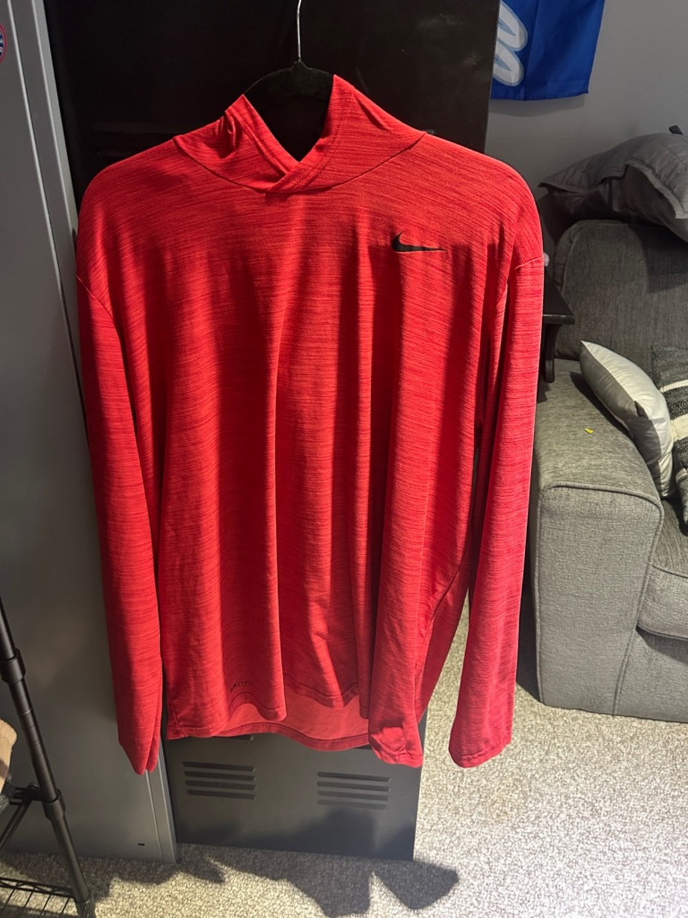 Nike Red Men's Long-Sleeve Hooded Performance Top